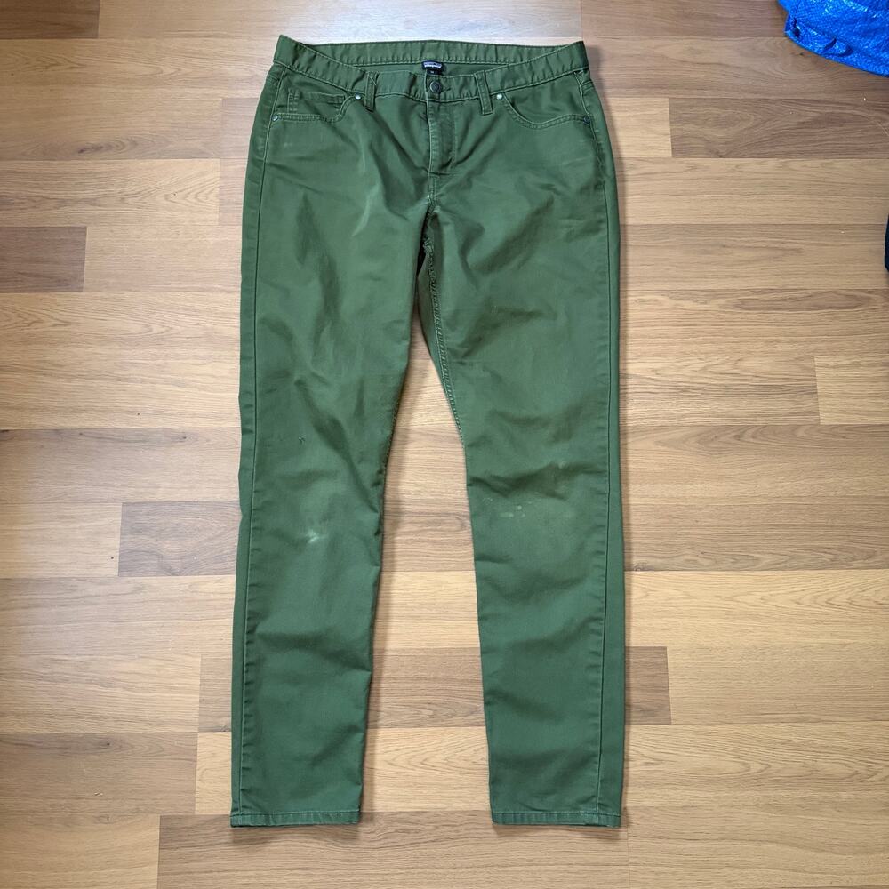 Women's Patagonia Nomad Green Pinyon Pines Casual Outdoor Pants Sz 14 (34 x 30)